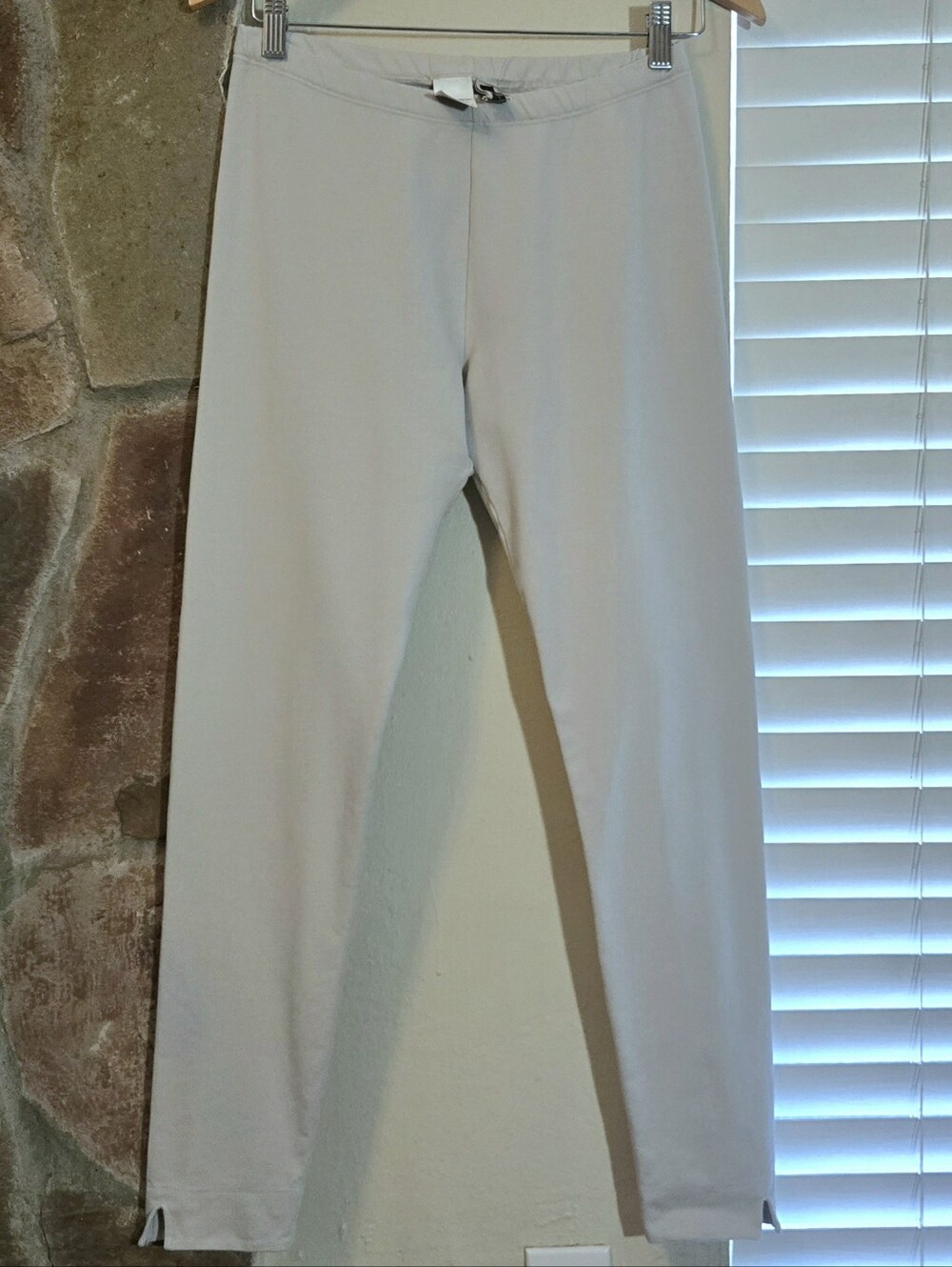 European Culture Royal Dye Gray Ankle Slit Leggings Stretch Pants Made In Italy